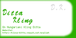 ditta kling business card